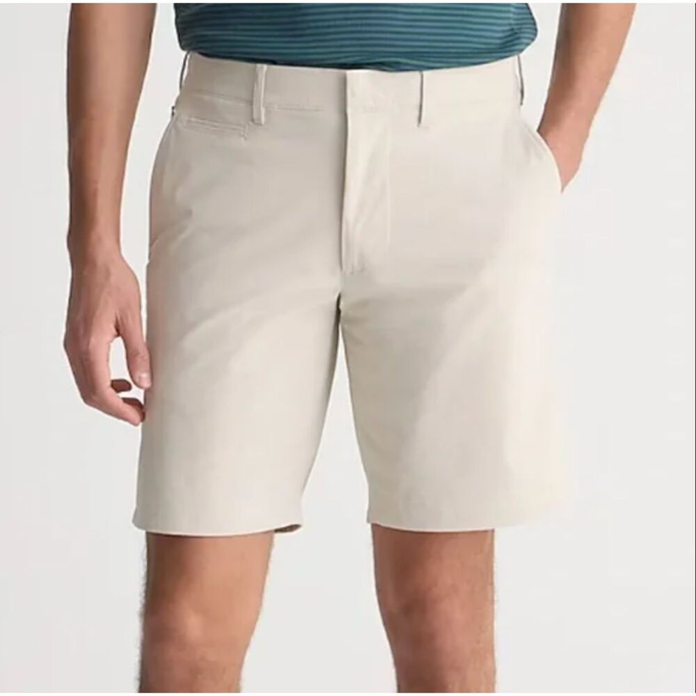 J. Crew Men's Beige 9" Tech Shorts Stone Summer Stretch Golf Casual Athletic 33